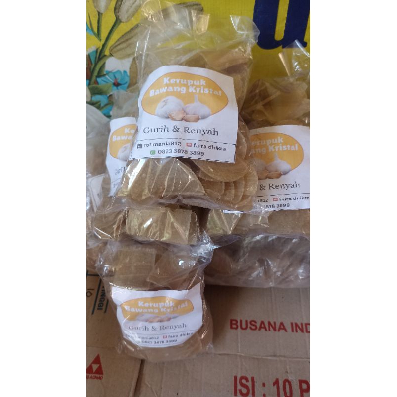 

krupuk bawang kristal gurih dan renyah mentah