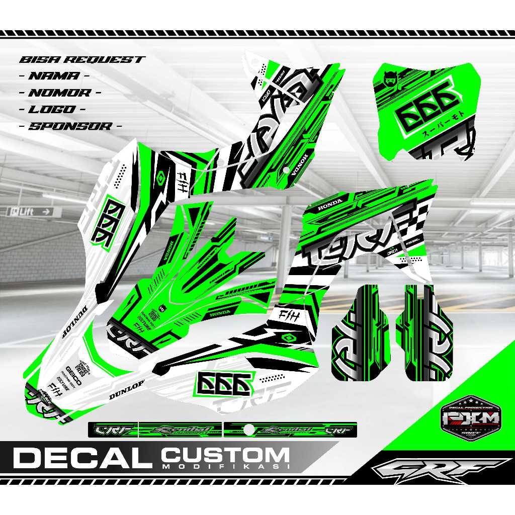DECAL CRF 150L FULLBODY  HIJAU, MERAH, ORANGE, STABILO, BIRU, HITAM KEREN, ELEGAN, SUPERMOTO ( FULL 
