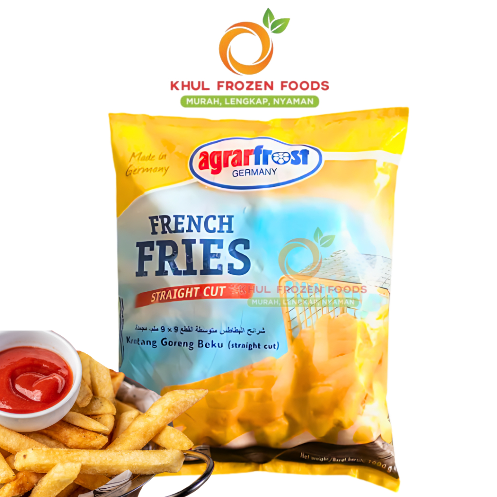 

Agrarfrost Straight Cut 1 kg/ Kentang goreng tebal/ Kentang Tebal/ Kentang Goreng/ French fries/ Kentang Frozen1kg