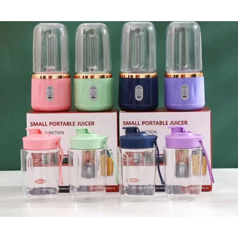 BLENDER PORTABLE MINI 400ML+400ML JUICER PORTABLE 6 PISAU USB RECHARGEABLE ICE CRUSHER