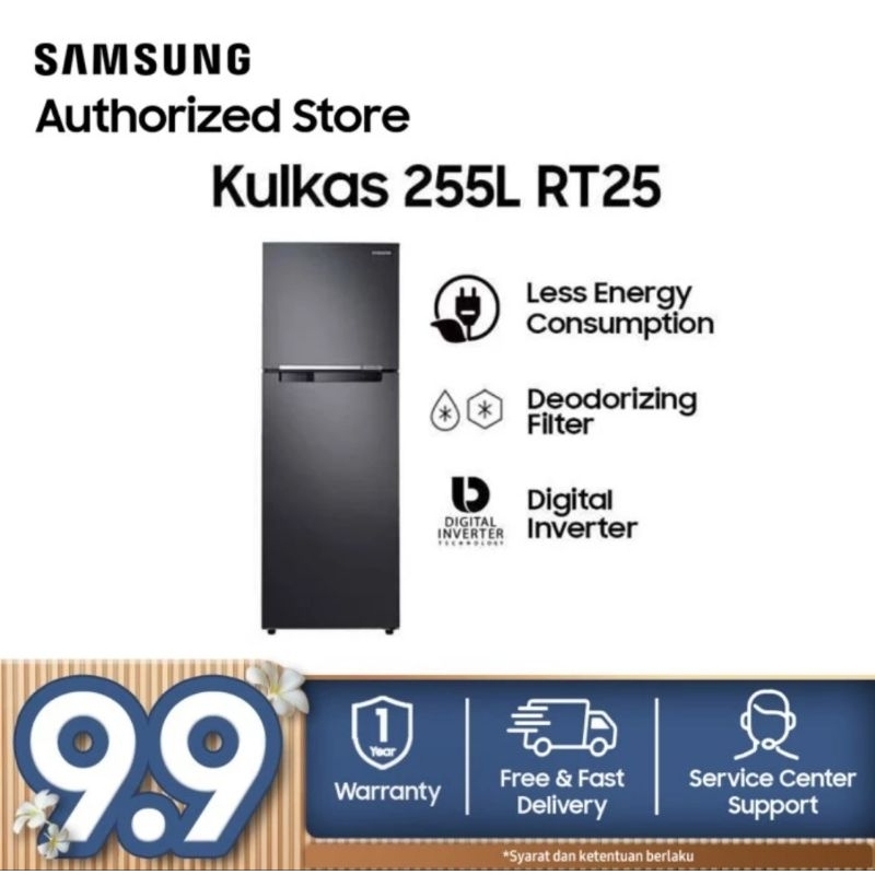 SAMSUNG KULKAS 2PINTU INVERTER 255L RT25FARBDB1