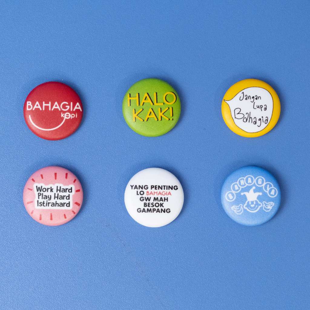 Bahagia Mini Pin Set 6 Pcs | Bahagia Kopi Merchandise