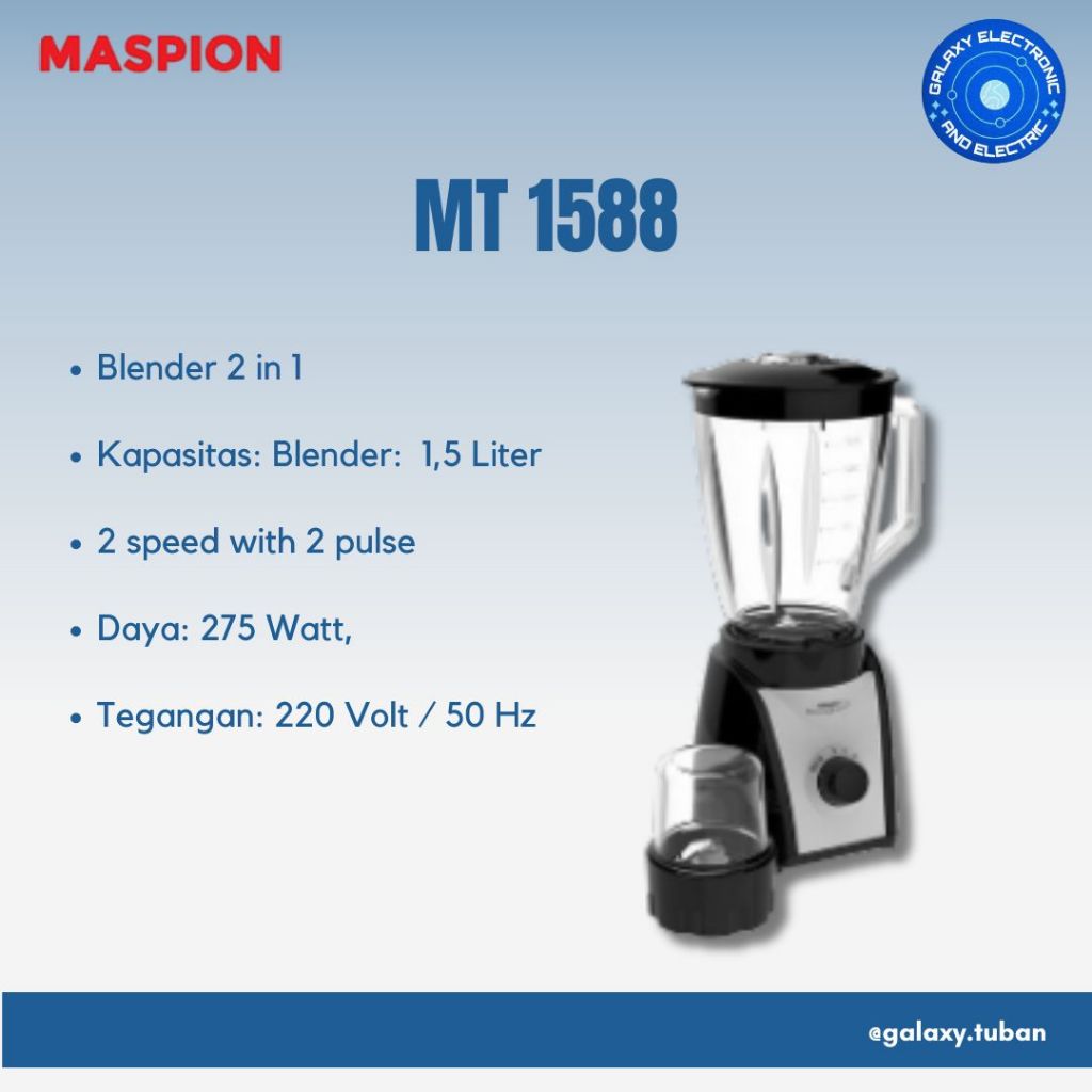 MASPION Blender | MT 1588 || Galaxy Elektronik