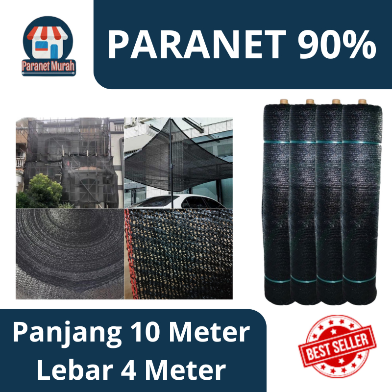 Paranet 90% Lebar 4 Meter ( Panjang 10 Meter ) - Dekorasi Taman - Paranet Peneduh Anti Uv