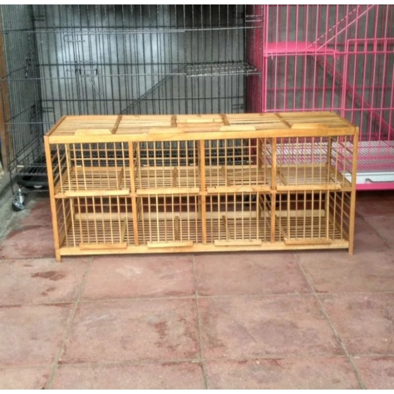 Kandang burung dara jemur 8 pintu kayu jati