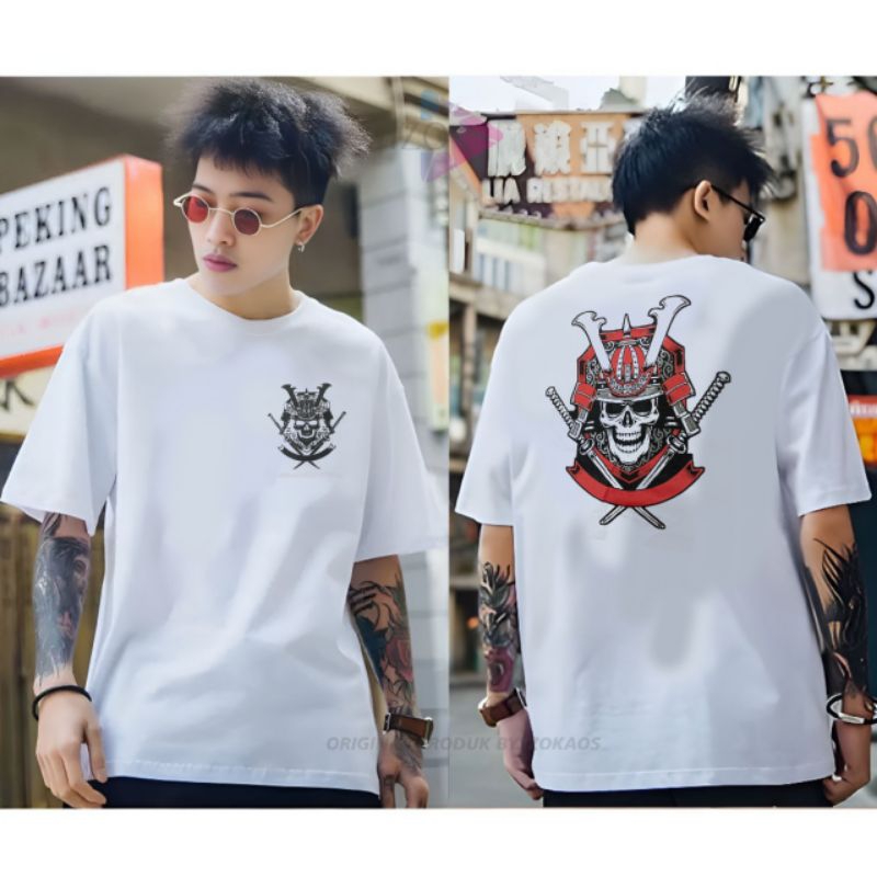 Kaos jepang samurai Tengko Putih Distro  Pria Wanita Murah