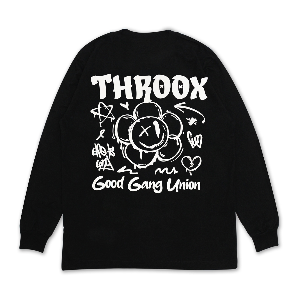 Throox Longsleeve || Throox Kaos Lengan Panjang Flow Black