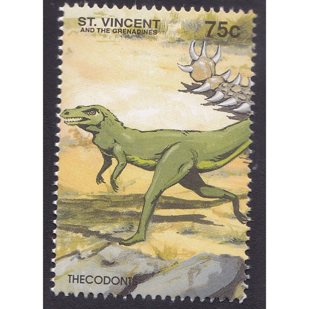 

A 11159 SATU BUAH PRANGKO ST VINCENT TEMA SATWA PURBA THECODONT DENGAN KONDISI MNH MINT NEVER HINGED