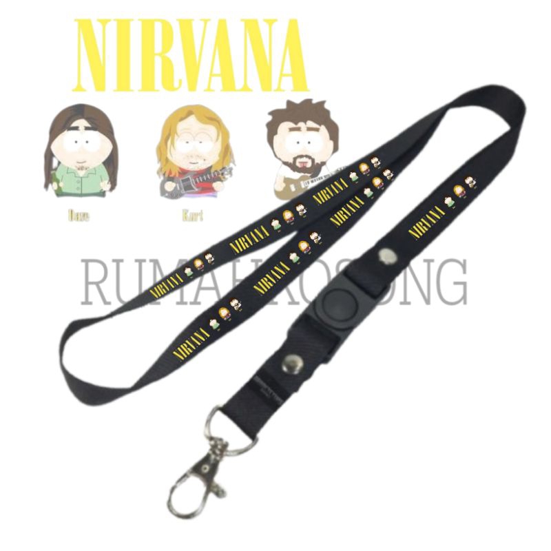 

TALI LANYARD NIRVANA / LANYARD BAND / LANYARD ART / GANTUNGAN HANDPHONE NAME TAG KARTU NAMA ID CARD / LANYARD POLOS / LANYARD HITAM