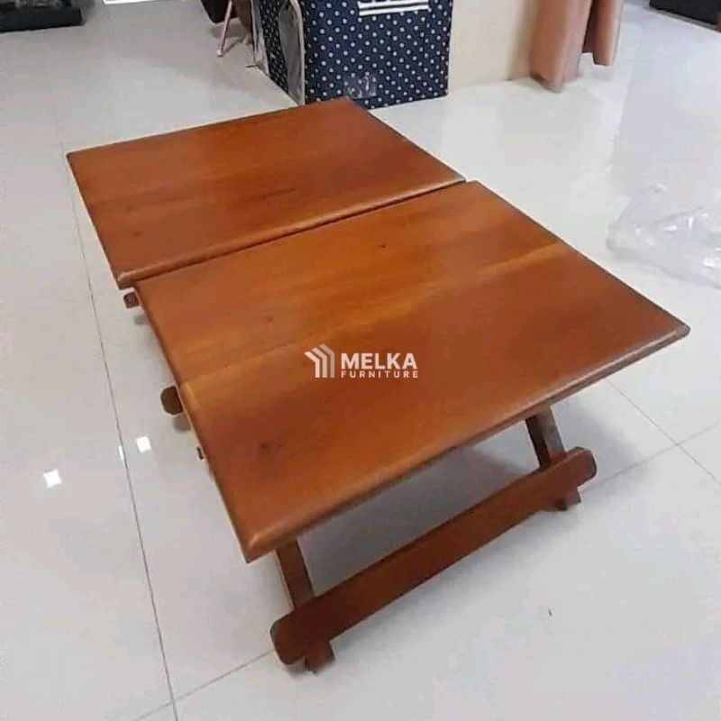 meja lipat/meja belajar kayu solid meja laptop kayu solid termurah