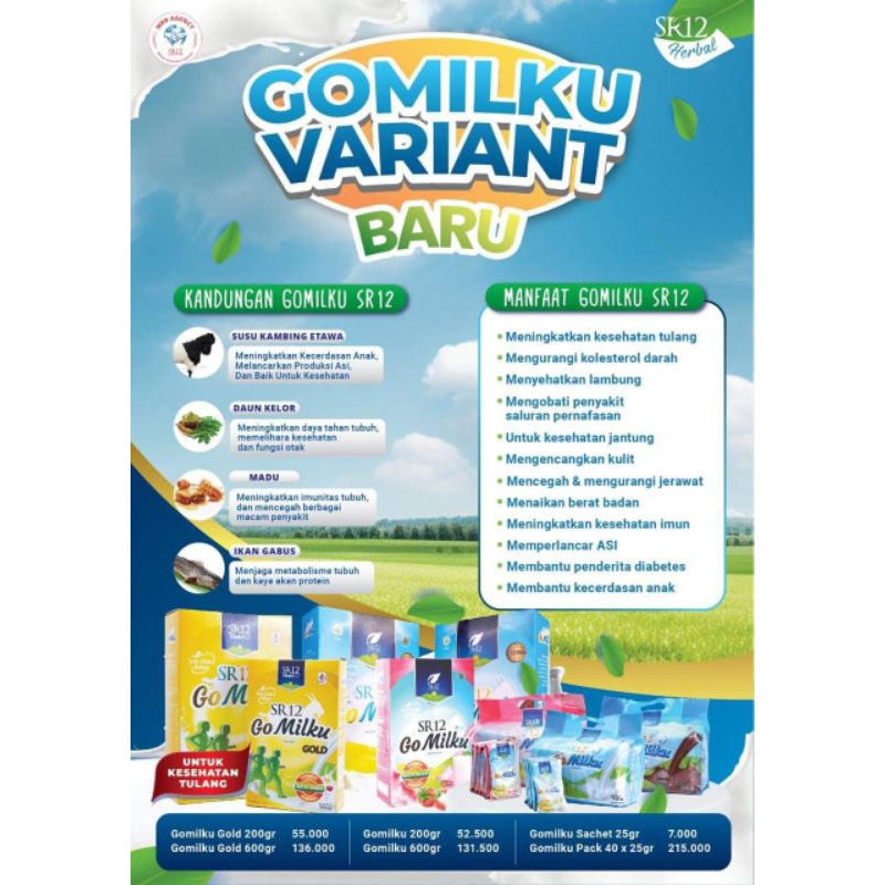 

Gomilku SR12 - Varian Susu Gomilku - Susu Kambing Etawa - Susu Kesehatan Tulang