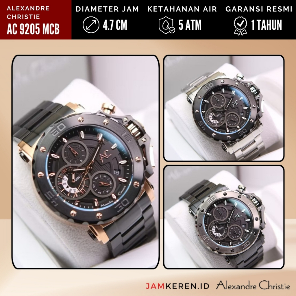 Alexandre Christie -  Jam Tangan Pria Alexandre Christie - MCB - AC 9205 MC Original Garansi Resmi