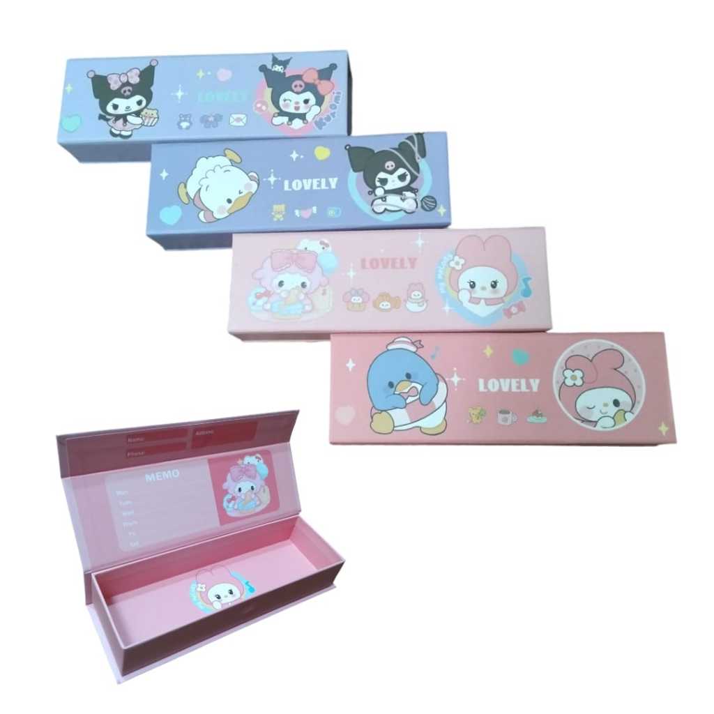 

KOTAK PENSIL MAGNET LIPAT TEMPAT PENSIL MOTIF LUCU KARAKTER KUROMI SOUVENIR KADO ANAK