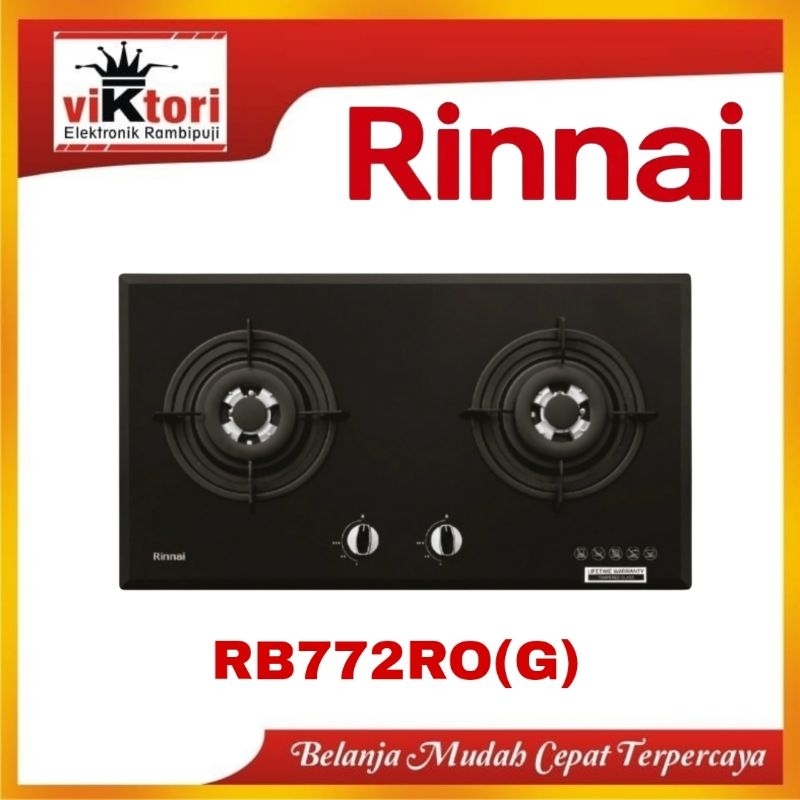 Kompor Gas Tanam Rinnai RB772RO(G) / Kompor Tanam Rinnai 2 tungku