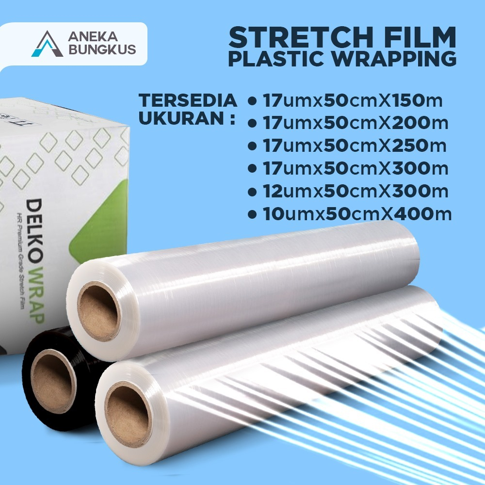 Plastik Wrapping Barang Besar 50cm Stretch Film Delkowrap Plastik Wrap Barang Kardus