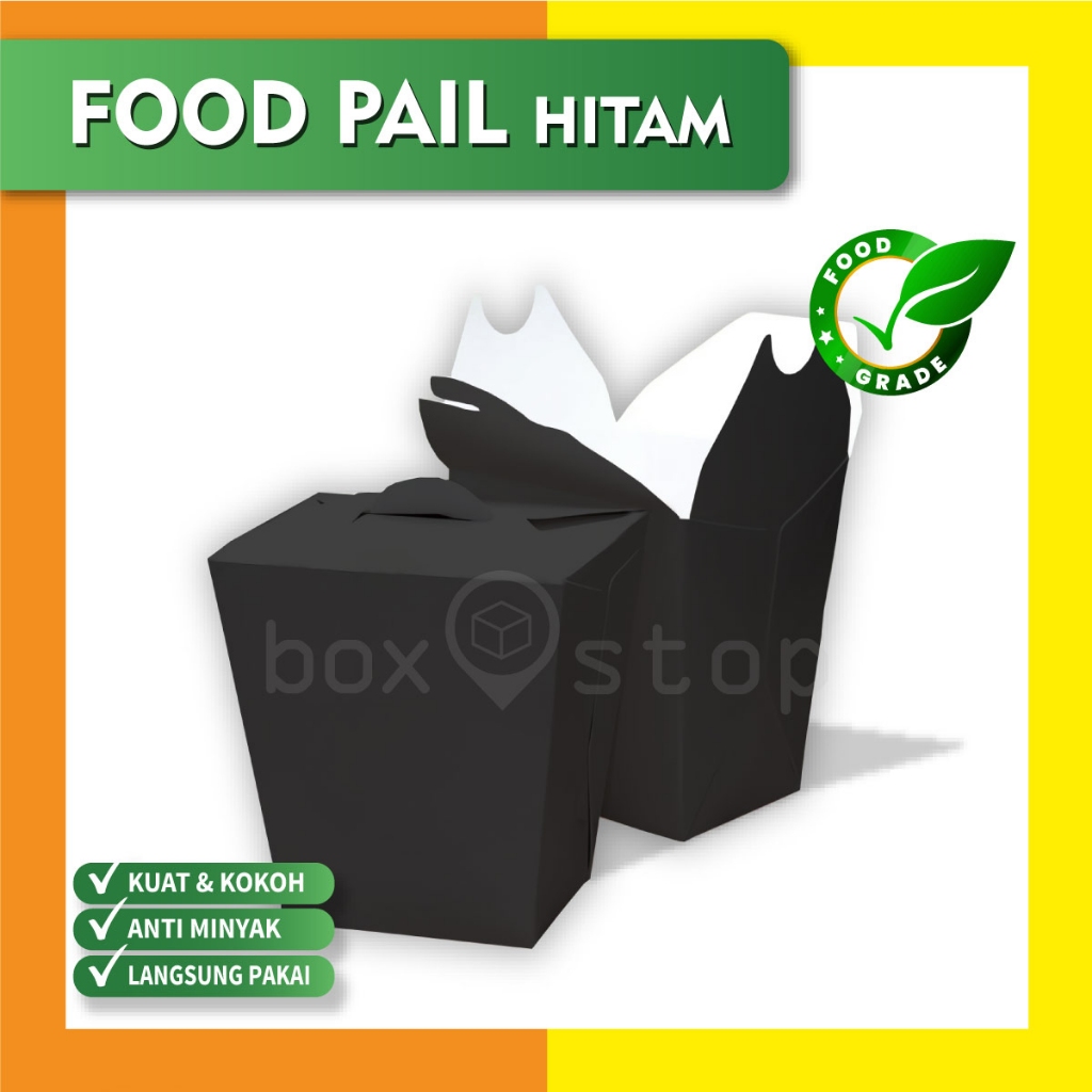 Food Pail - Food Pack - Box Pail - HITAM
