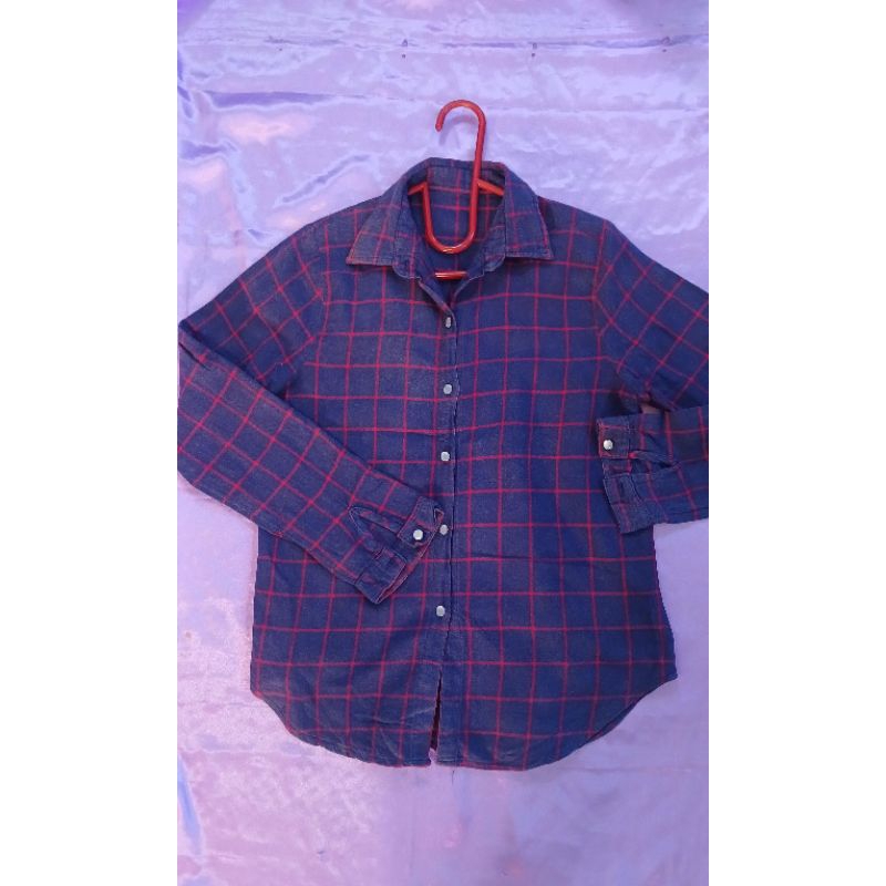 kemeja wanita navy kotak