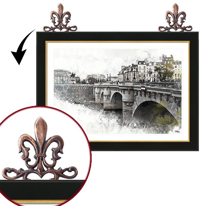 10cm Gantungan Pigura Gambar Foto Cermin Kuningan / Cantolan Braket Murah Bingkai Lukisan Potret Sen