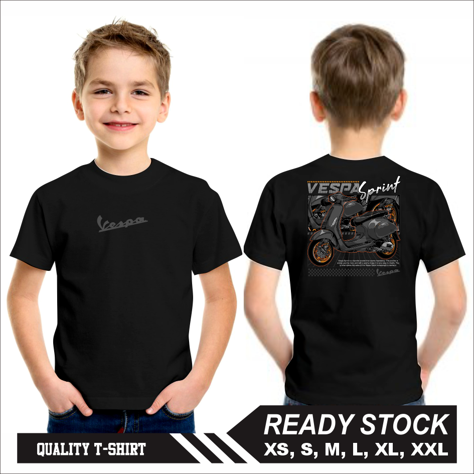 Kaos Baju Anak Otomotif Vespa Matic 150 Sprint