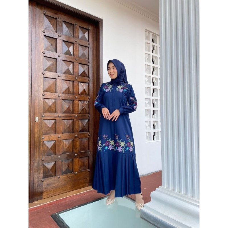 GAMIS BUNGA STREAMING/Gamis bordir toyobo/Gamis bordir terbaru/Gamis bordir populer/Gamis bordir fas