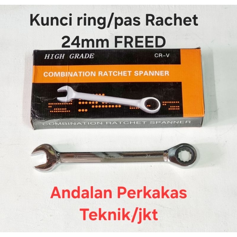 kunci ring/pas rachet 24mm CRV MIRROR Merk FREED
