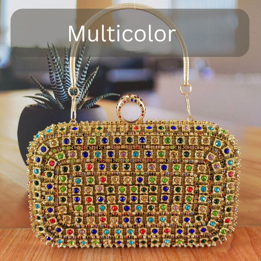 Tas Kondangan Pesta Clutch Import Wanita Mewah Elegan Terbaru Kekinian Pengantin Kristal 885579