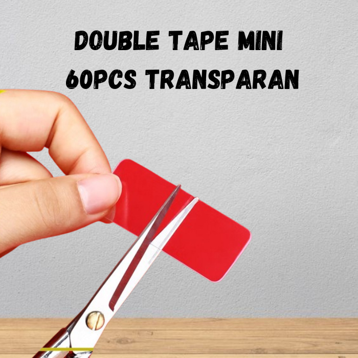 

Double Tape nano Mini Box Isolasi ISI 60pcs perekat lem kuat Serbaguna Praktis Bening Transparan MURAH