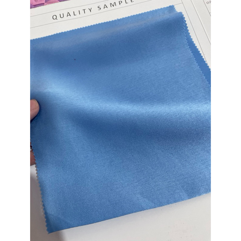 1/2 Meter Bahan Kain Satin Maxx Silk Warna Biru Muda Baby Blue Lembut Halus Jatuh Bahan Bridesmaids 