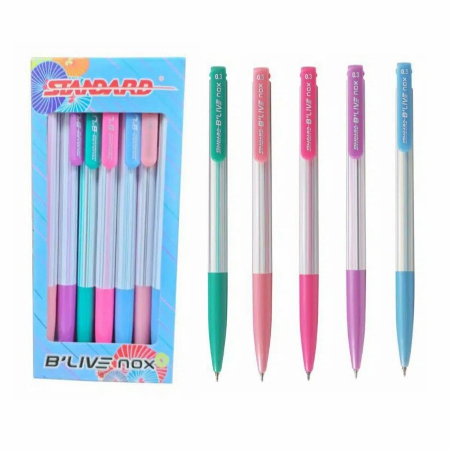 

1 LSN / 12 PCS Pena Ballpen Pulpen STANDARD B'LIVE NOX BLIVE