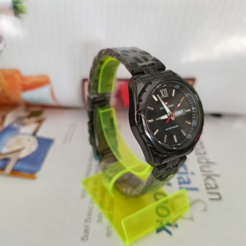 Jam Tangan Swiss Army Cowok Cewek Stainless Stell Rantai