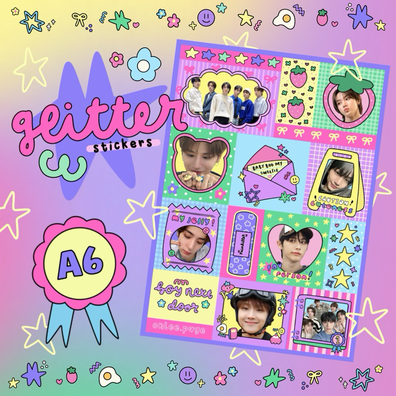 

A6 GLITTERY STICKERS | Boynexdoor Nct Wish Riize