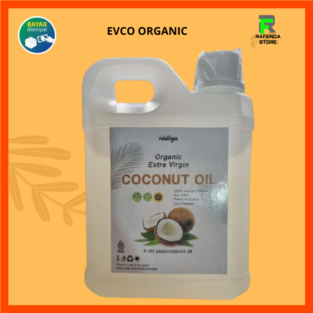 

Minyak Kelapa Organik Nadiya / Eksta Virgin Coconut Oil / EVCO / VCO 1 liter