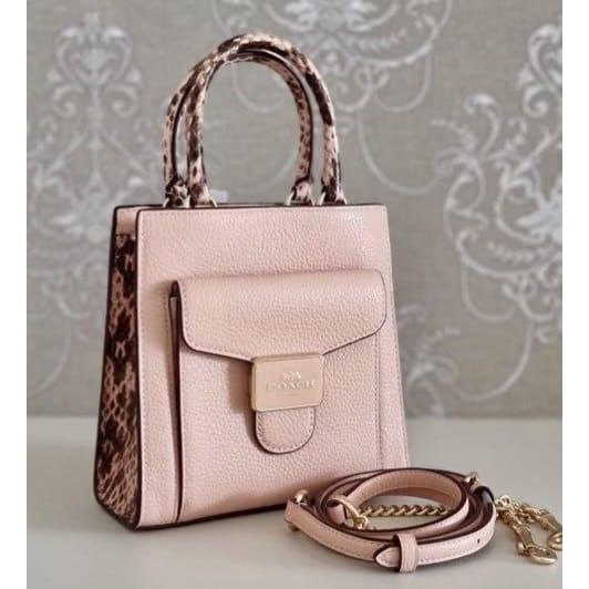 Tas Wanita Coa Coach Mini Pepper Snake Crossbody Shell Pink Original