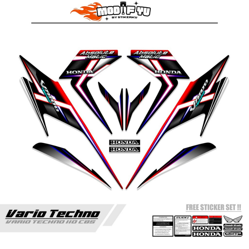 STRIPING VARIO TECHNO 110 CBS / M 10/ VARIO KARBU 110 / VARIO LAMA 110 / STIKER VARIO TECHNO / DECAL