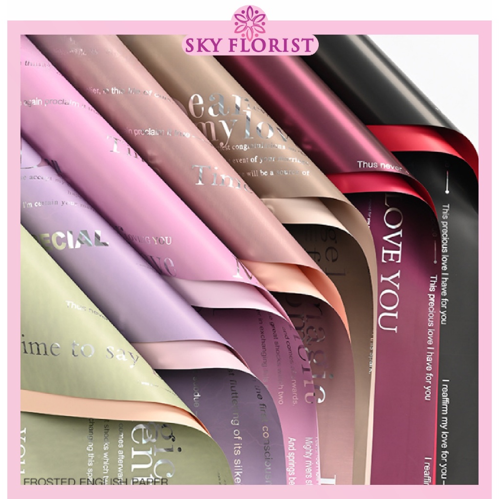 

20 LEMBAR Flower Wrapping Bicolor Cellophane Paper Kertas Buket Dua Warna Bunga Bouquet Florist KB6082