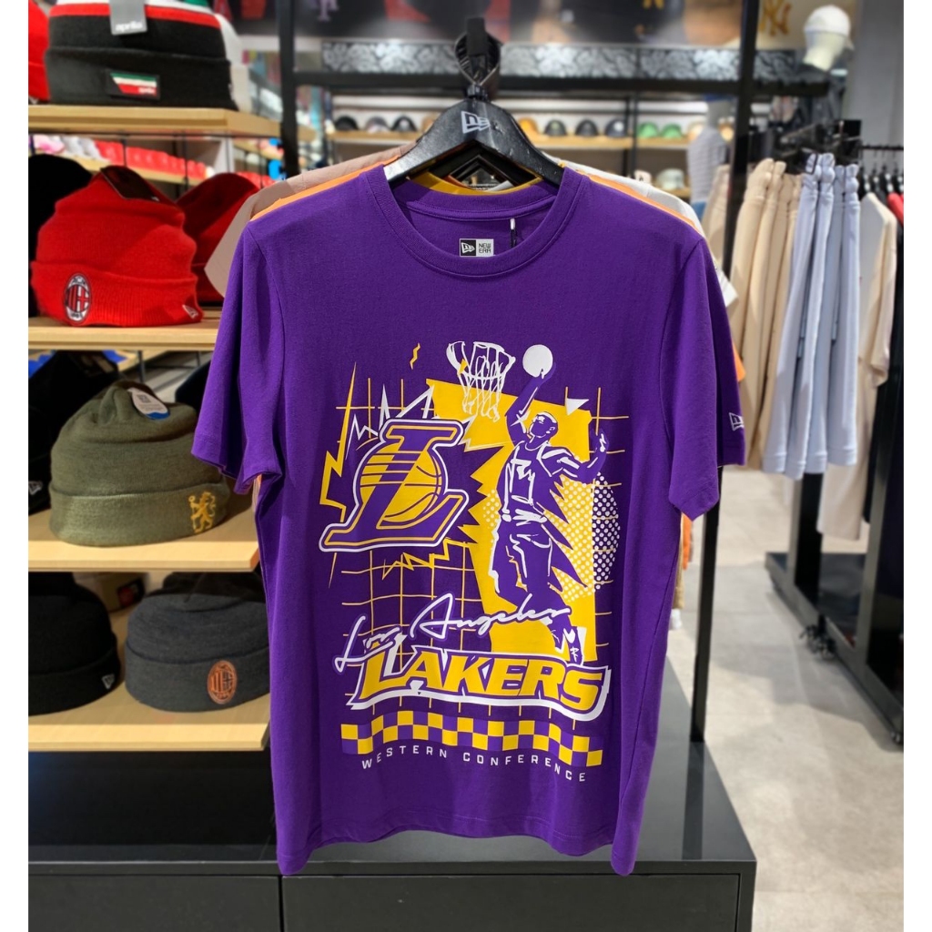 Kaos New Era Los Angeles Lakers NBA All Star Game 2024 Rally Drive Purple Short Sleeve T-Shirt 100% 