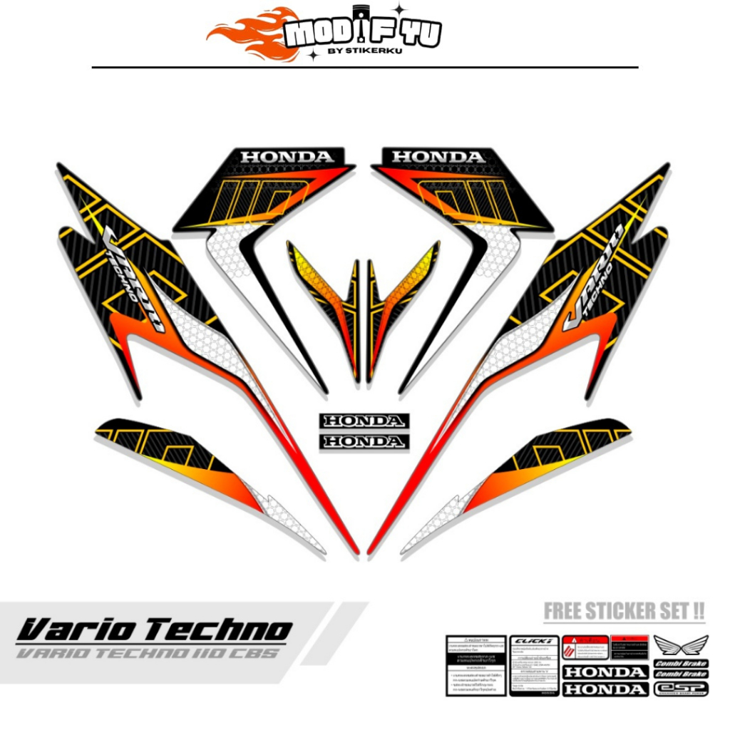 STRIPING VARIO TECHNO 110 CBS / M 14/ VARIO KARBU 110 / VARIO LAMA 110 / STIKER VARIO TECHNO / DECAL
