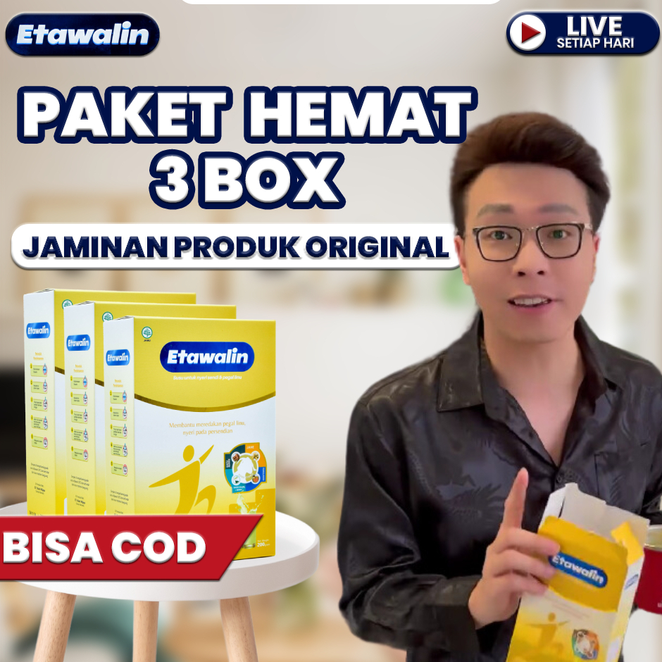 

PROMO HEMAT 3 BOX ETAWALIN ORIGINAL SUSU KAMBING ETAWA AMPUH ATASI NYERI SENDI MASALAH TULANG ASAM URAT HALAL BPOM GRATIS ONGKIR COD