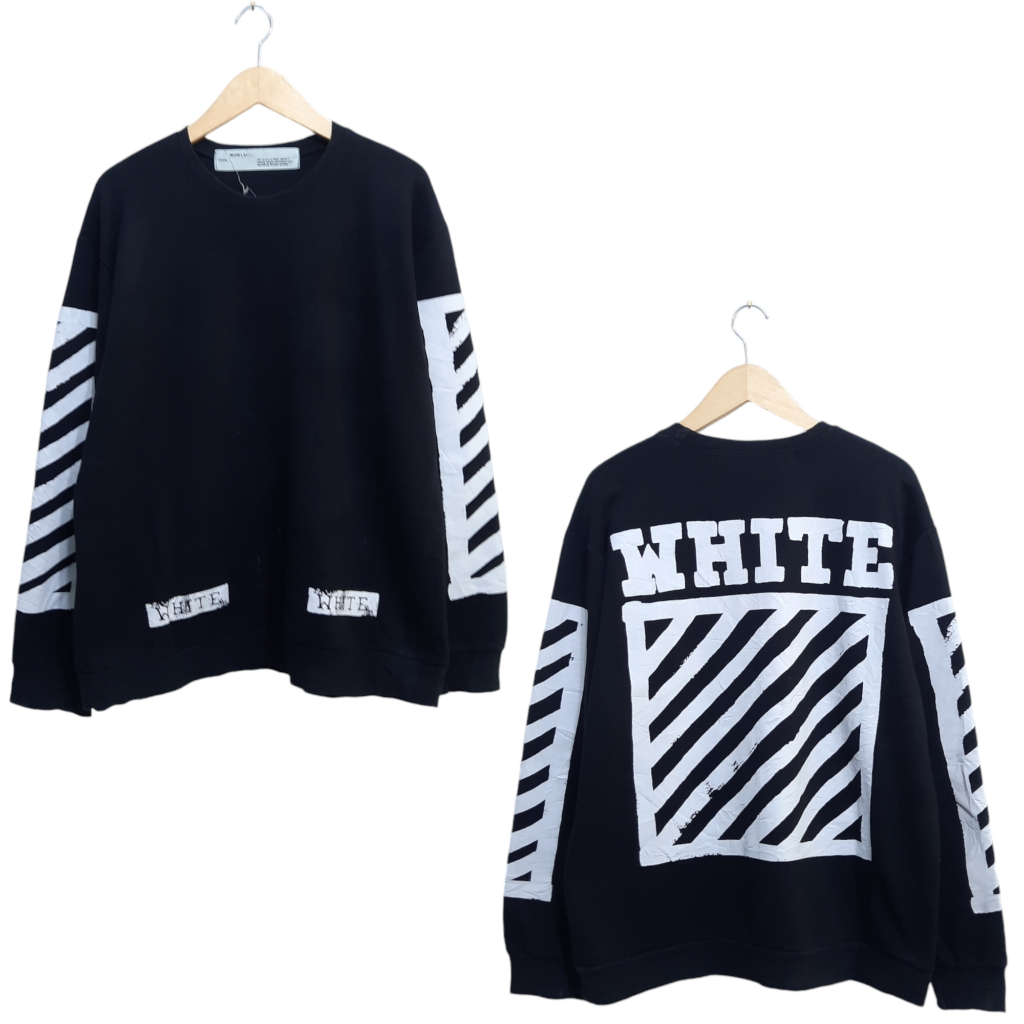 OFF WHITE CREWNECK SIZE PRIA THRIFT PRELOVED SECOND