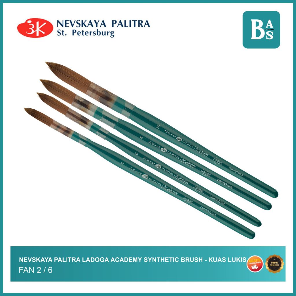 

Nevskaya Palitra Ladoga Synthetic Brush Round Short Handle | Kuas Lukis | Kuas Bulu Sintetis | Peralatan Melukis dan Menggambar Terlengkap dari Bali Art Supplies