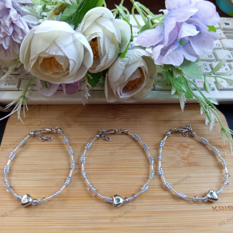 gelang manik bambu//gelang bracelet manik bambu toping love