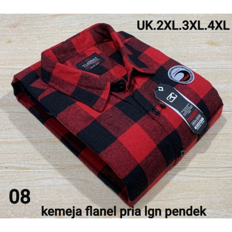 BAJU KEMEJA FLANEL PRIA LENGAN PENDEK EMBANO UKJUMBO/BESAR .XXL.XXXL XXXXL