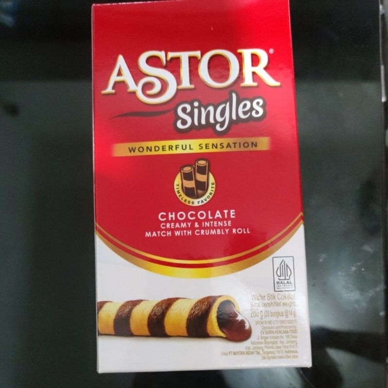

ASTOR SINGLES ISI 20x14gr WAFER STICK COKELAT