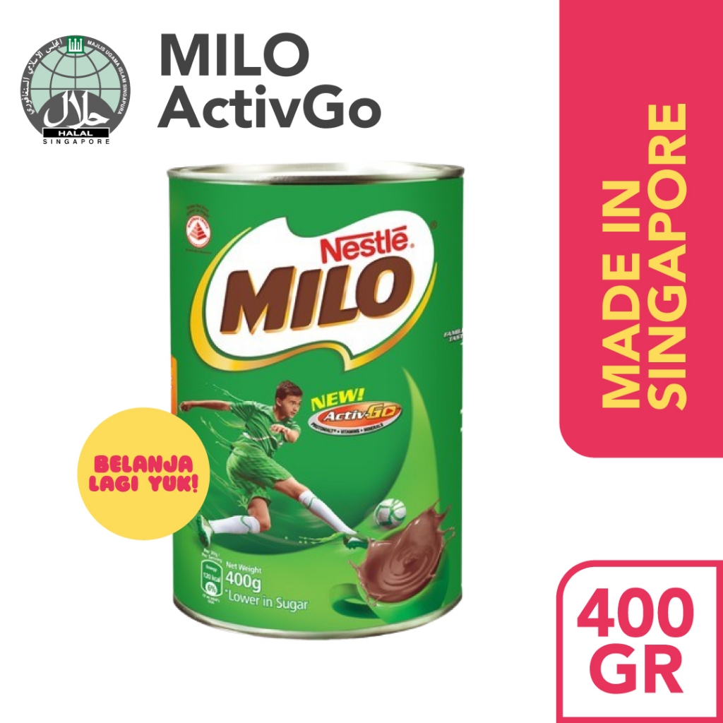 NESTLE MILO Singapore Kaleng Milo Singapura Susu Bubuk Coklat Ori SG bukan MILO Malaysia (400gr)