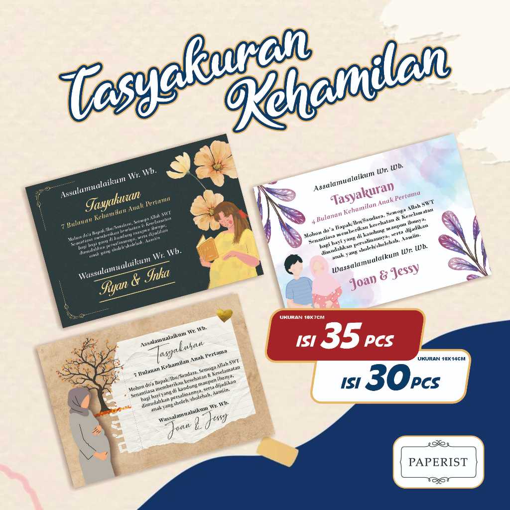 KARTU / KARTU TASYAKURAN / SYUKURAN KEHAMILAN / SYUKURAN 4 7 BULAN