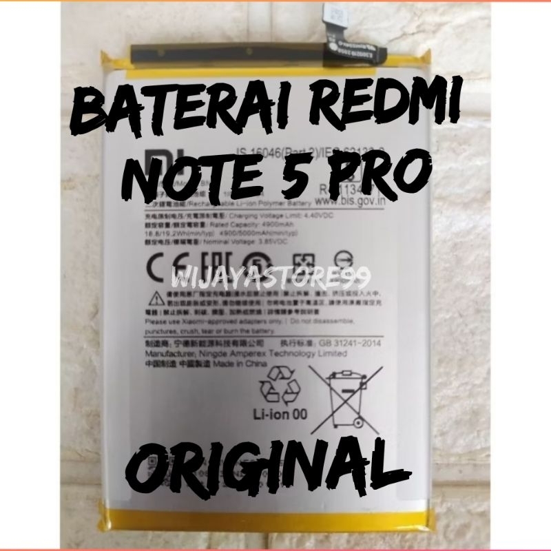 Baterai redmi note 5 pro original Baterai