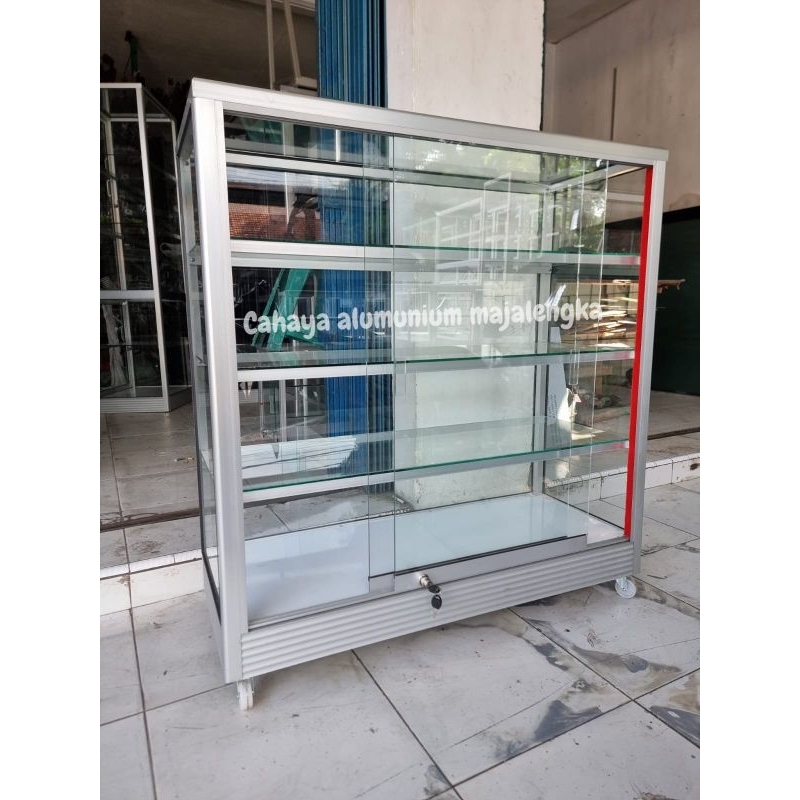 ETALASE ALUMINIUM KACA PANJANG 100CM