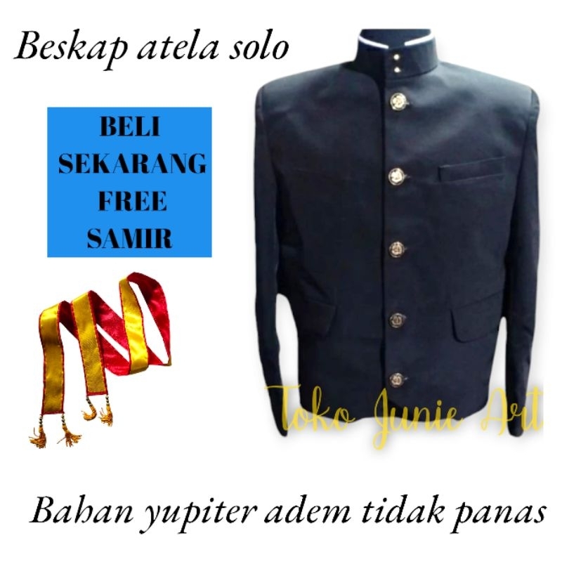 Beskap Atela Solo Surakarta Halus Bahan Kain Idola adem Tidak Panas Bonus Samir Keraton Surakarta