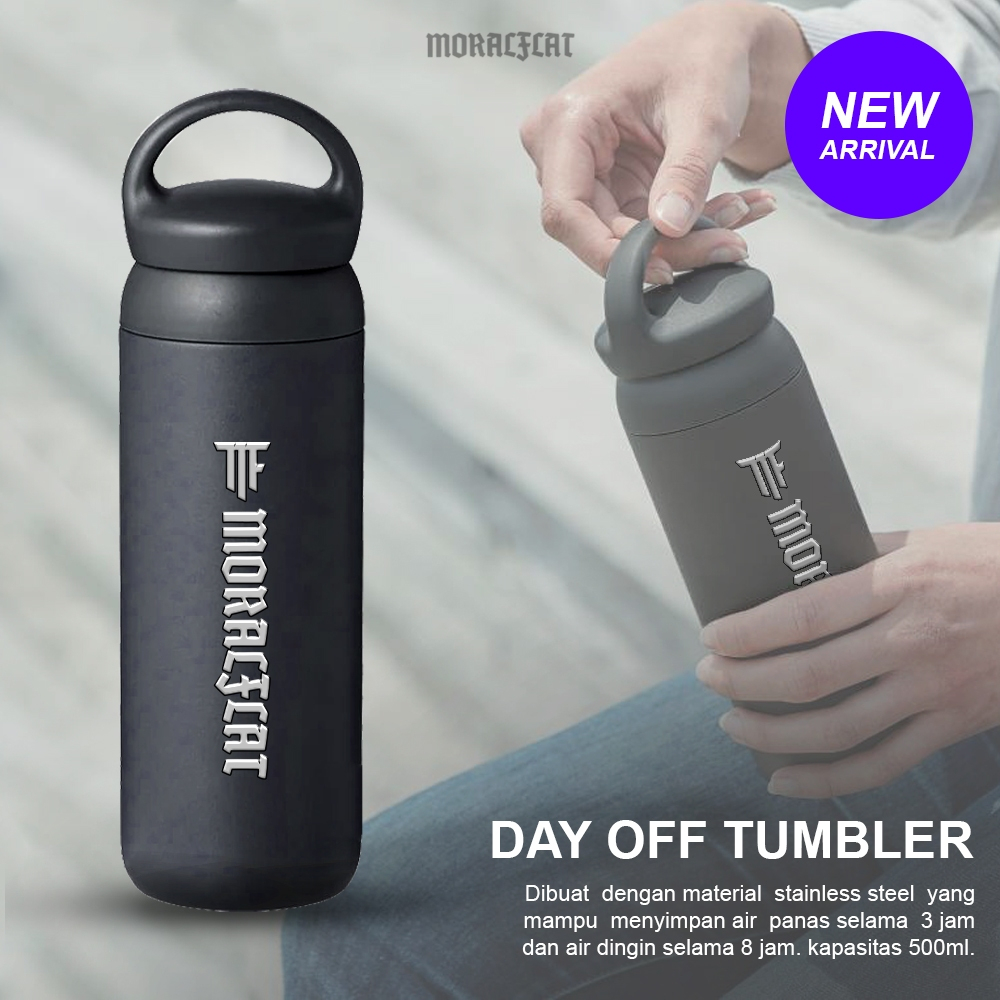 Moralflat - Tumbler botol  air minum 500 ML - Ada PEGANGAN - Botol termos tahan panas dan dingin- Hi