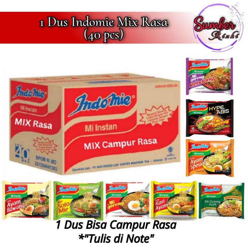 

INDOMIE 1 DUS MIX BISA CAMPUR RASA ( ISI 40 PCS)